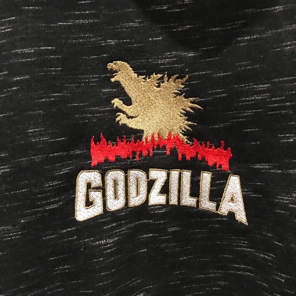 Kids Godzilla Embroidered Zip up Hoodie Jacket - Picture 2 of 5